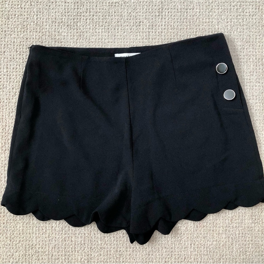 High-Rise Stretch Black Shorts